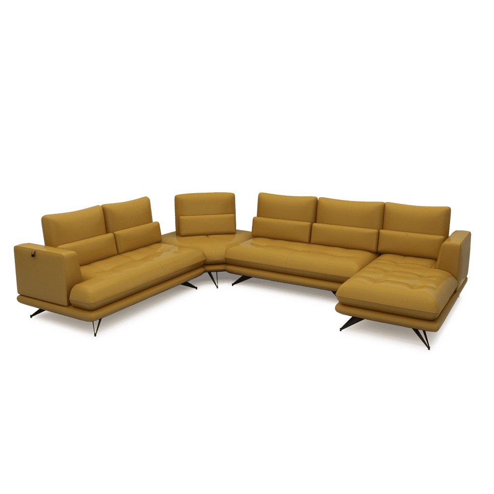 VILLA - Modular Push-Back Fabric / Leather Sofa (Corner)