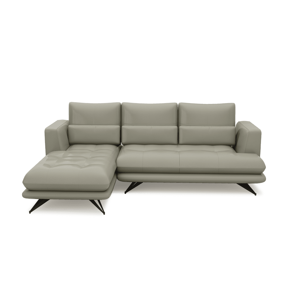 VILLA - Modular Push-Back Fabric / Leather Sofa (L-Shaped)