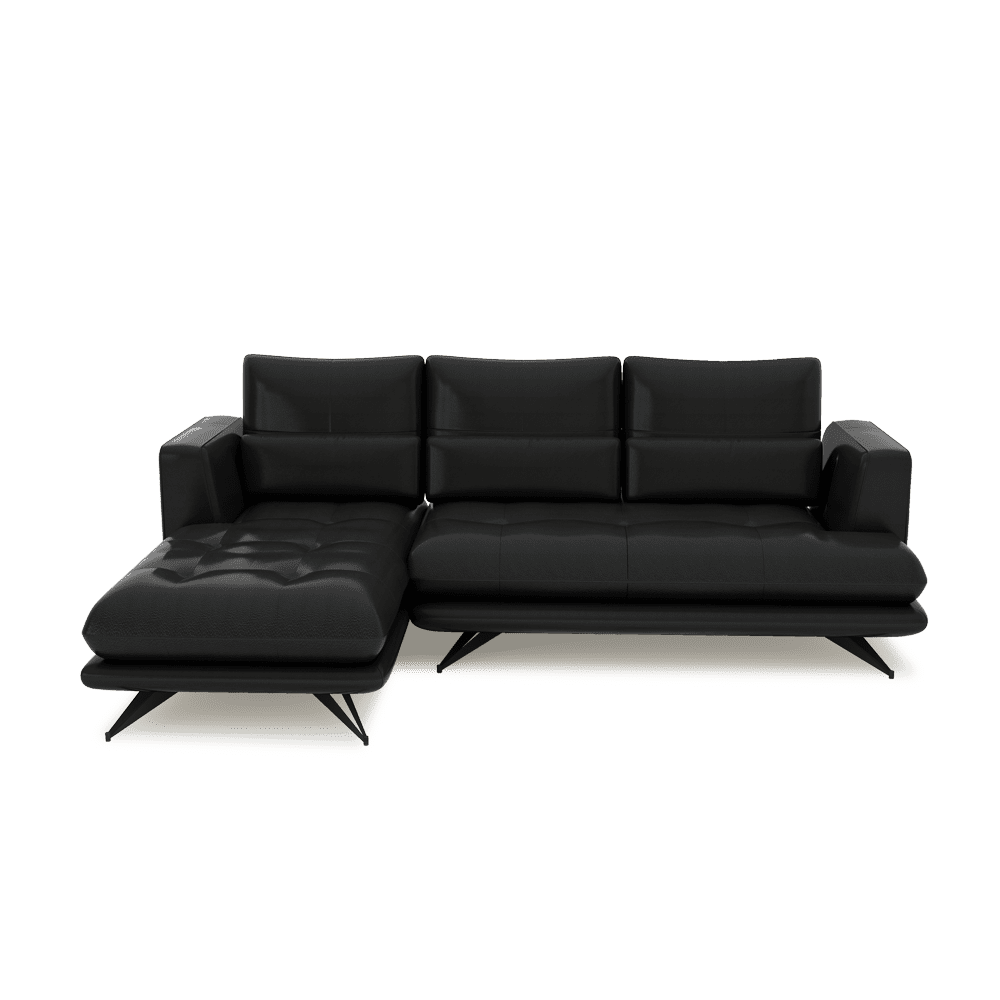 VILLA - Modular Push-Back Fabric / Leather Sofa (L-Shaped)