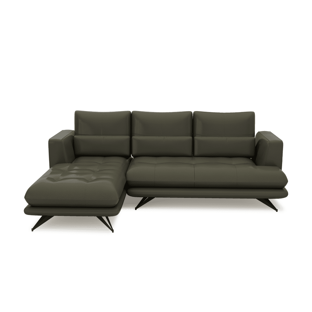 VILLA - Modular Push-Back Fabric / Leather Sofa (L-Shaped)