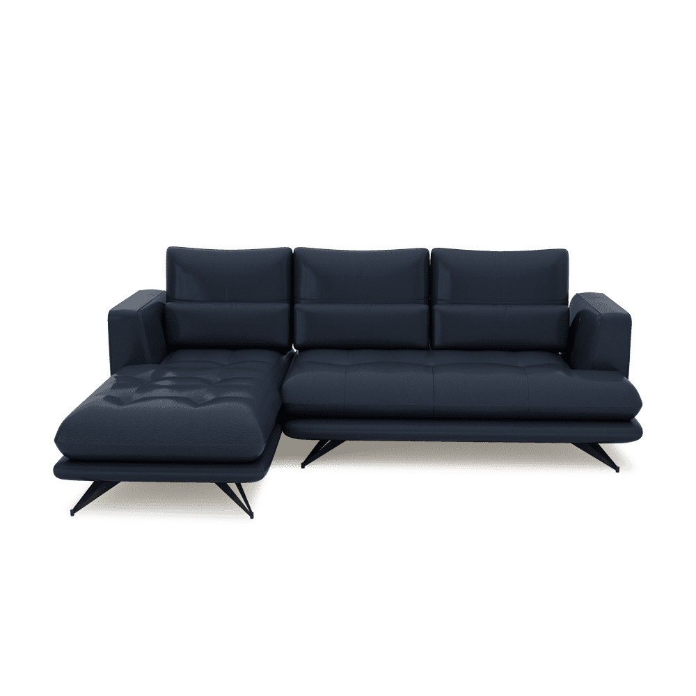VILLA - Modular Push-Back Fabric / Leather Sofa (L-Shaped)