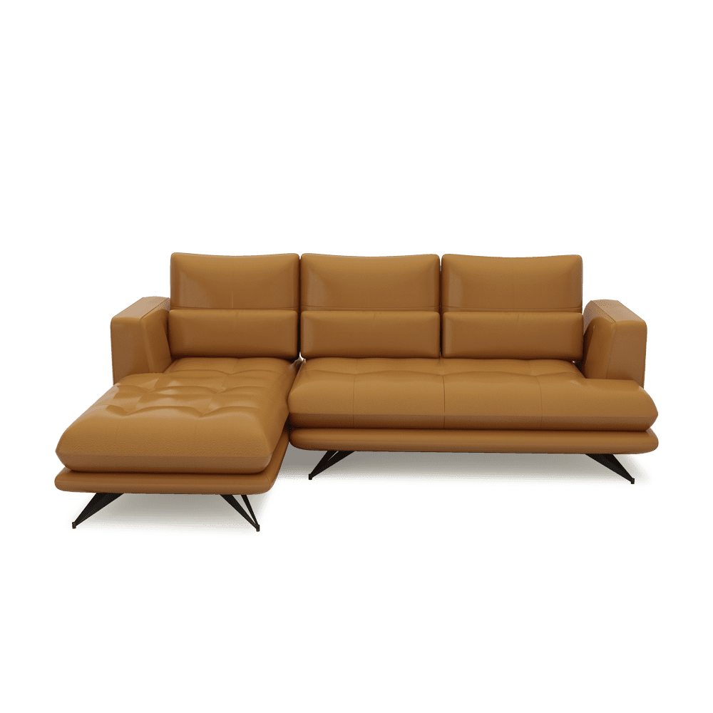 VILLA - Modular Push-Back Fabric / Leather Sofa (L-Shaped)
