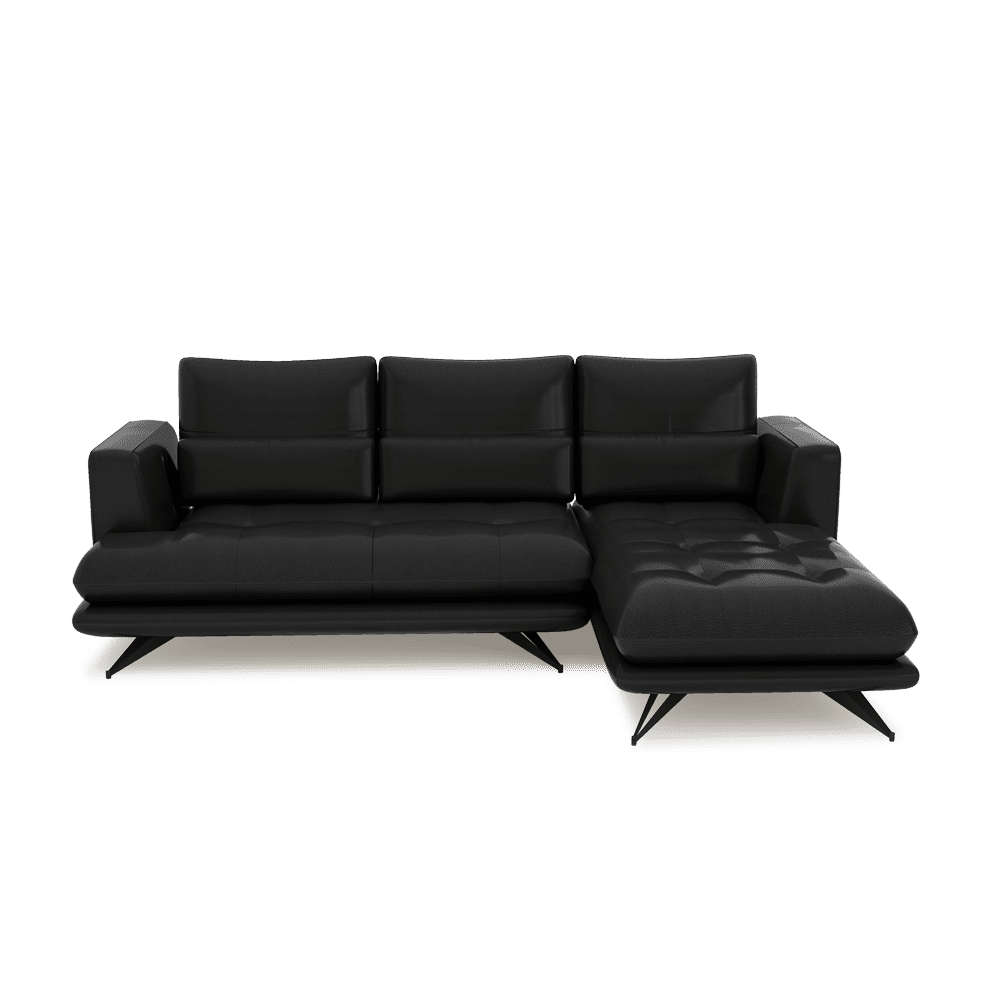 VILLA - Modular Push-Back Fabric / Leather Sofa (L-Shaped)