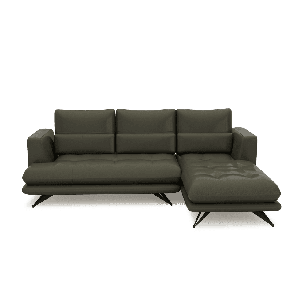 VILLA - Modular Push-Back Fabric / Leather Sofa (L-Shaped)