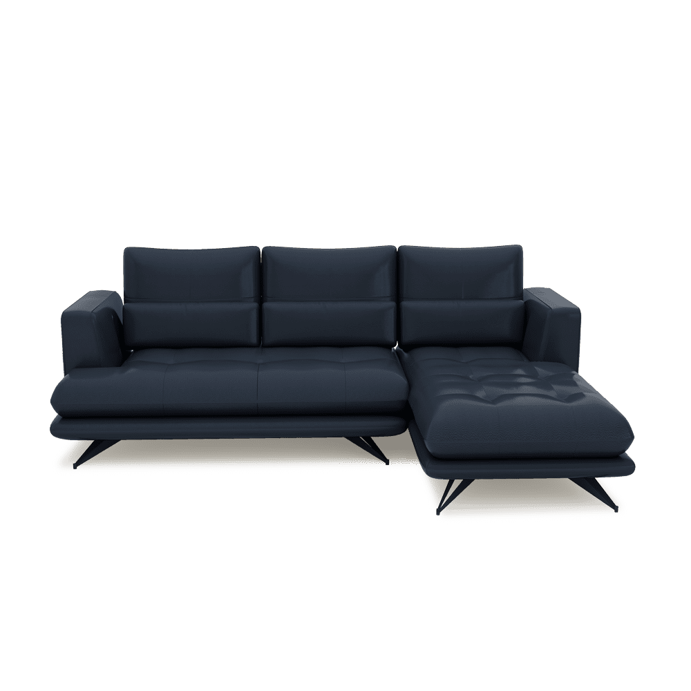 VILLA - Modular Push-Back Fabric / Leather Sofa (L-Shaped)