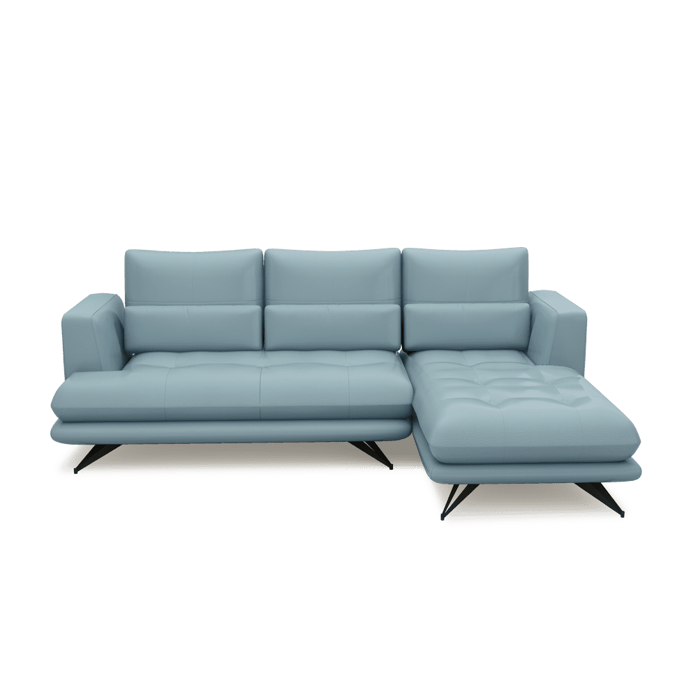 VILLA - Modular Push-Back Fabric / Leather Sofa (L-Shaped)