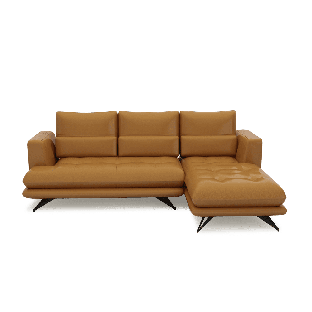 VILLA - Modular Push-Back Fabric / Leather Sofa (L-Shaped)