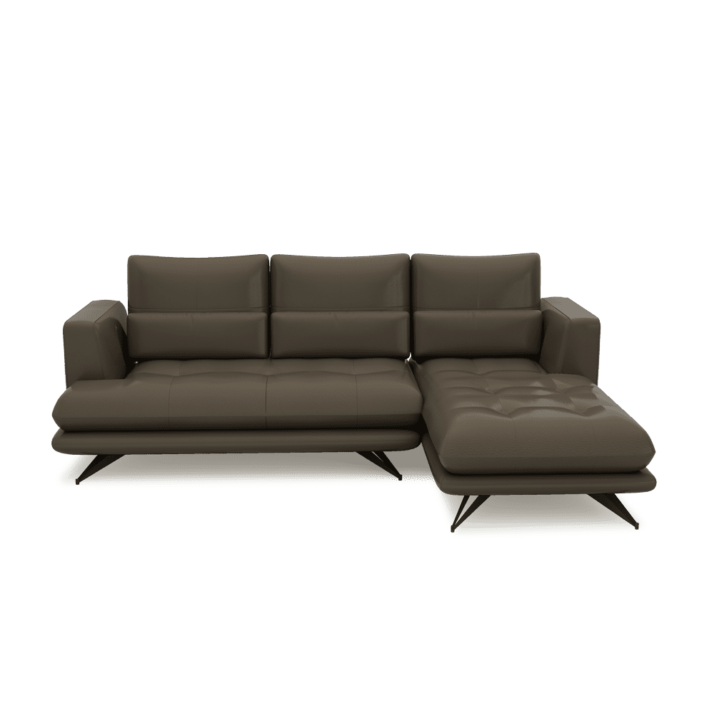 VILLA - Modular Push-Back Fabric / Leather Sofa (L-Shaped)