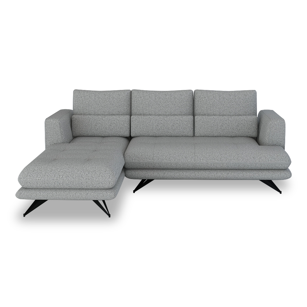 VILLA - Modular Push-Back Fabric / Leather Sofa (L-Shaped)