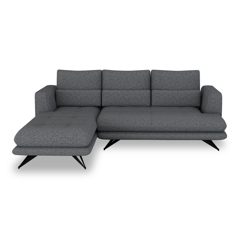 VILLA - Modular Push-Back Fabric / Leather Sofa (L-Shaped)