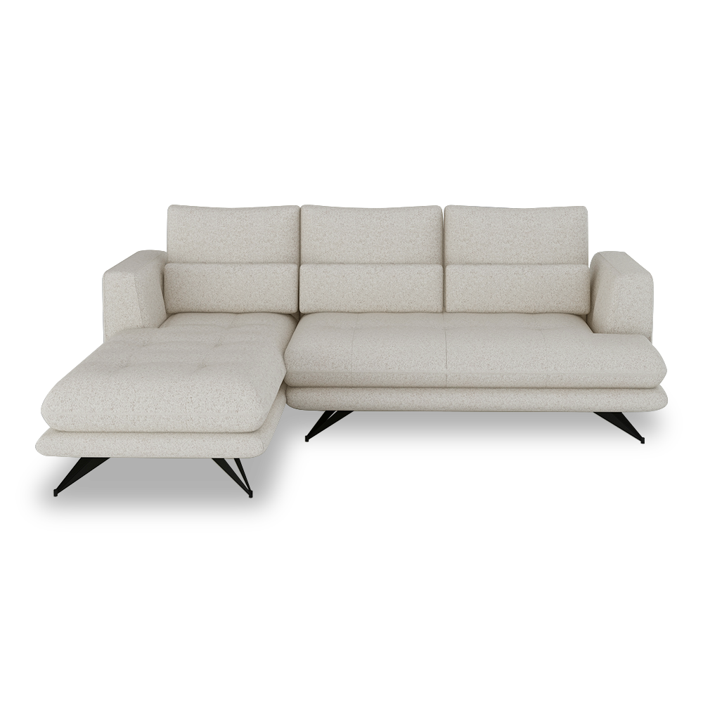 VILLA - Modular Push-Back Fabric / Leather Sofa (L-Shaped)