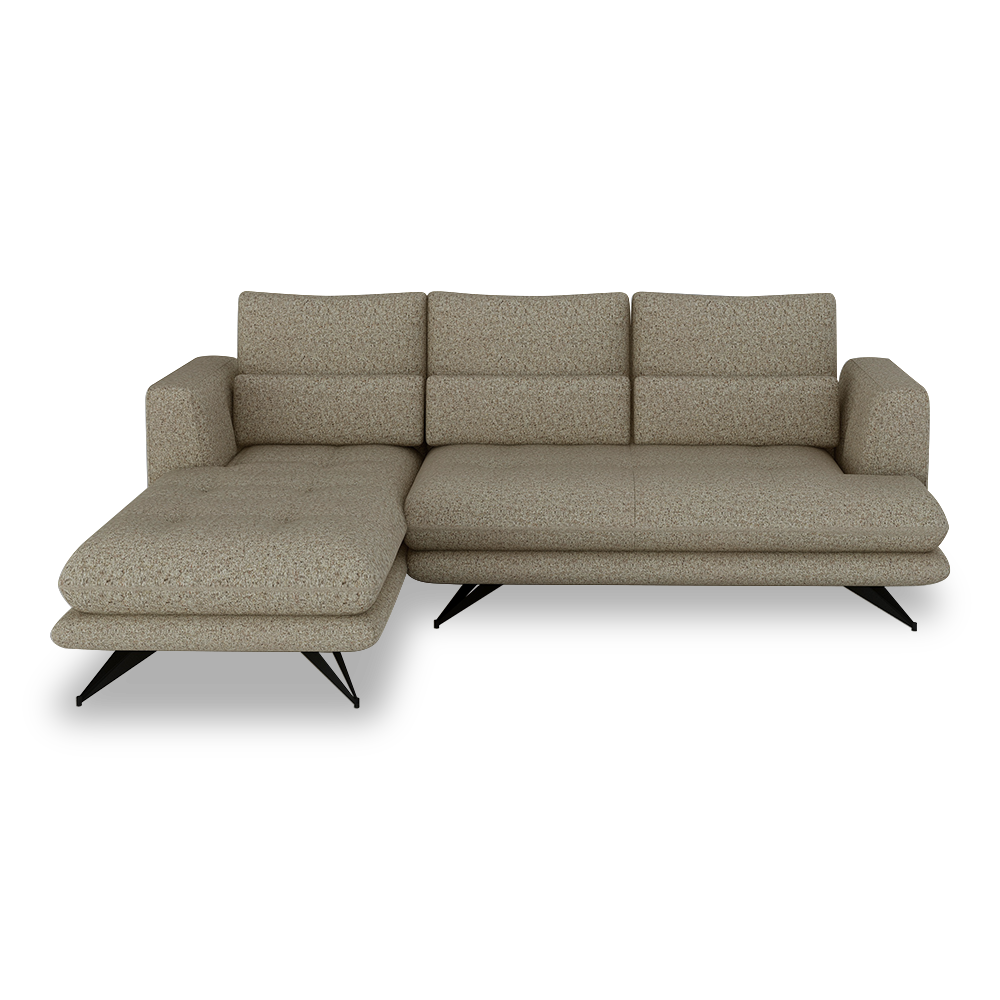 VILLA - Modular Push-Back Fabric / Leather Sofa (L-Shaped)