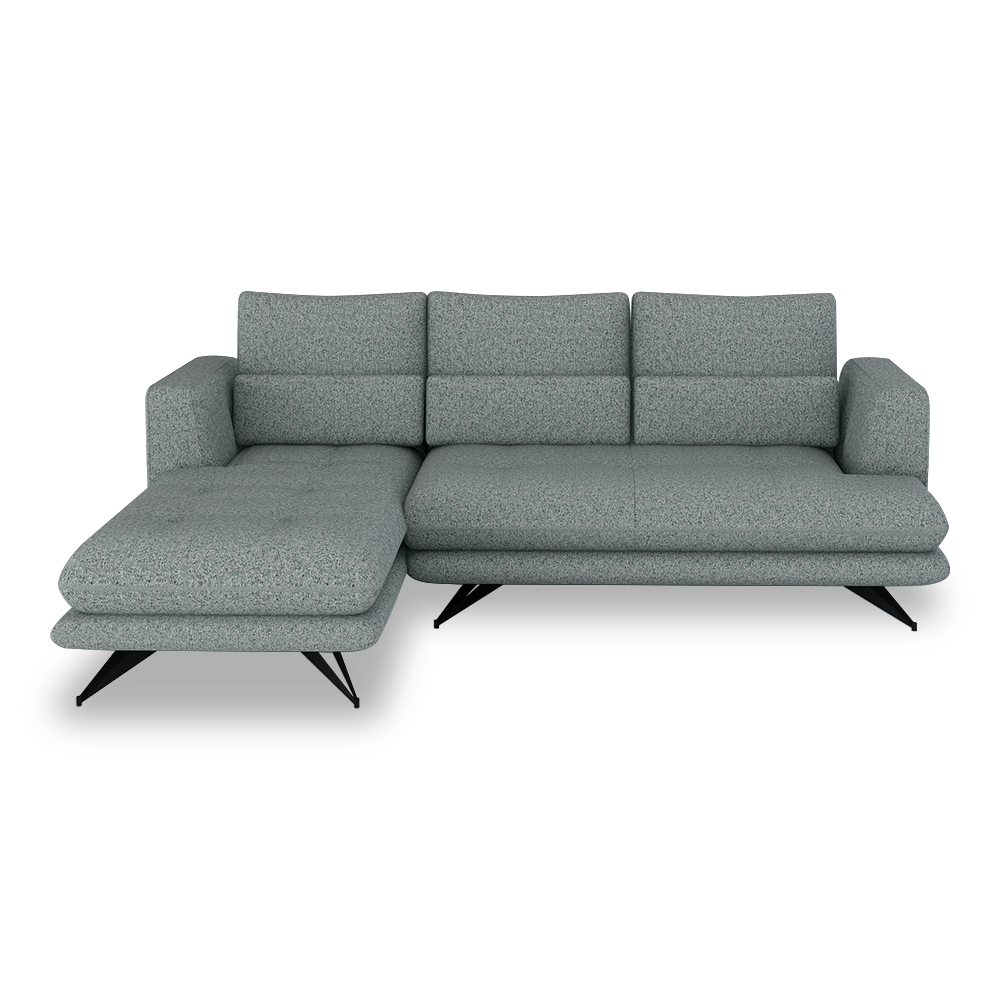 VILLA - Modular Push-Back Fabric / Leather Sofa (L-Shaped)