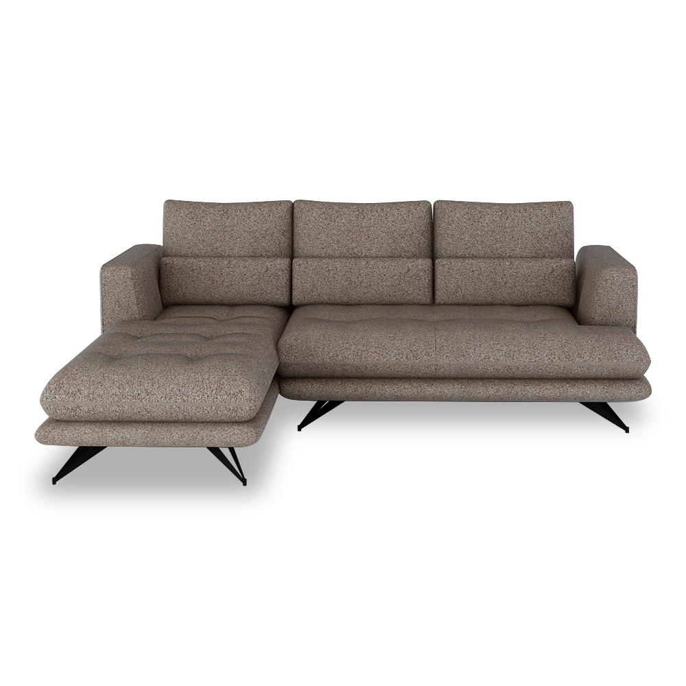 VILLA - Modular Push-Back Fabric / Leather Sofa (L-Shaped)