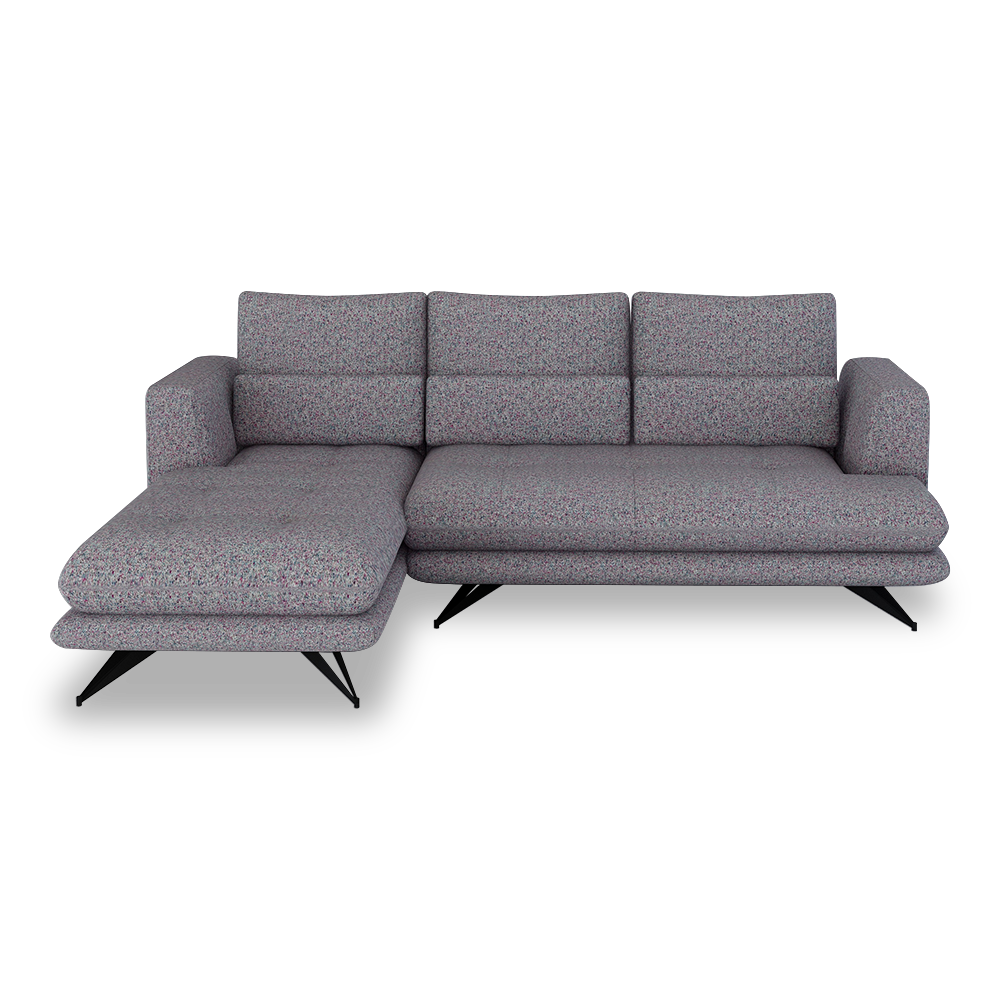 VILLA - Modular Push-Back Fabric / Leather Sofa (L-Shaped)