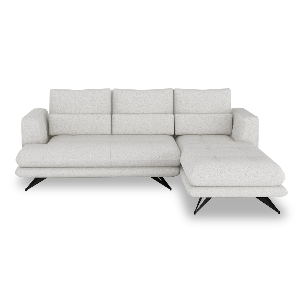 VILLA - Modular Push-Back Fabric / Leather Sofa (L-Shaped)