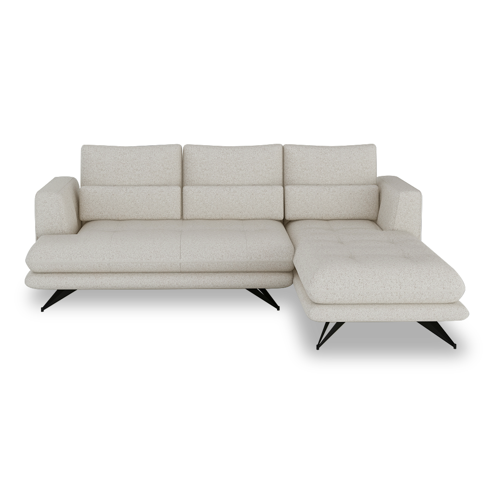 VILLA - Modular Push-Back Fabric / Leather Sofa (L-Shaped)