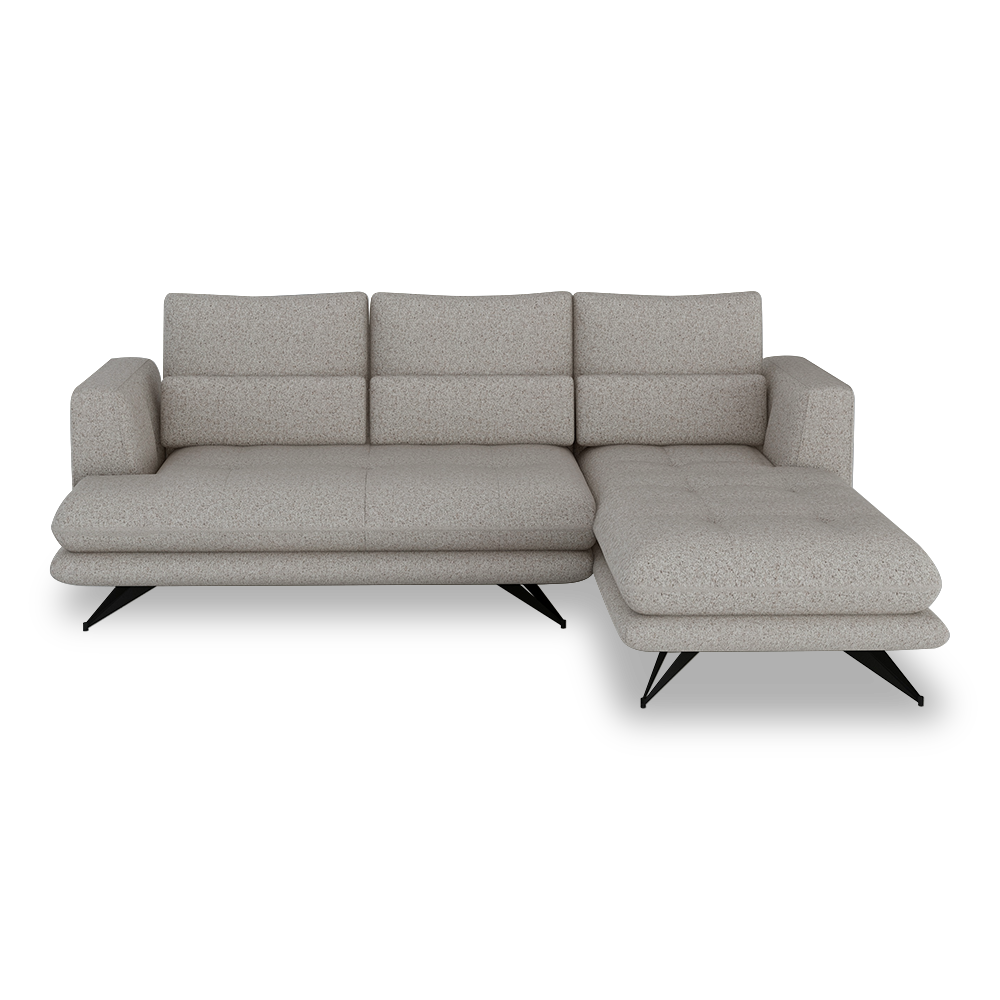 VILLA - Modular Push-Back Fabric / Leather Sofa (L-Shaped)