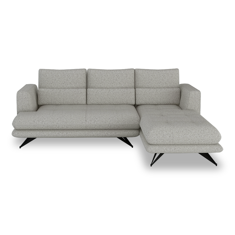 VILLA - Modular Push-Back Fabric / Leather Sofa (L-Shaped)
