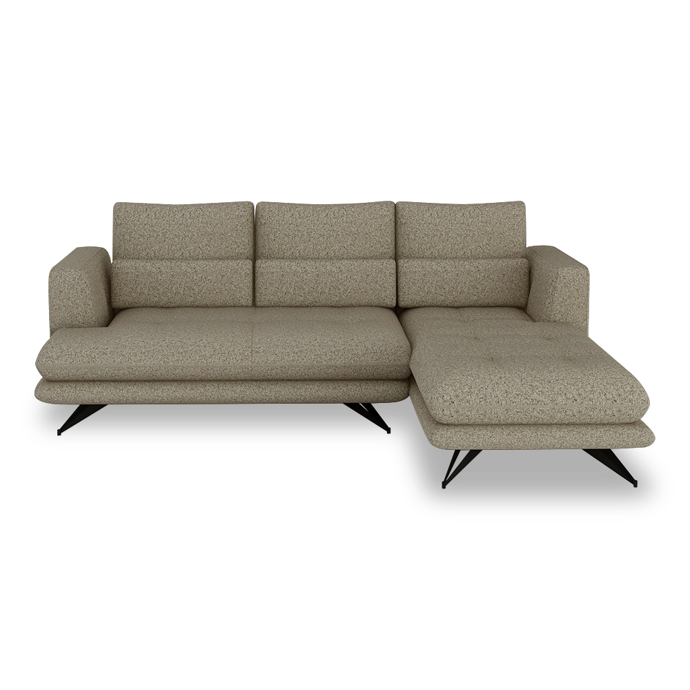 VILLA - Modular Push-Back Fabric / Leather Sofa (L-Shaped)