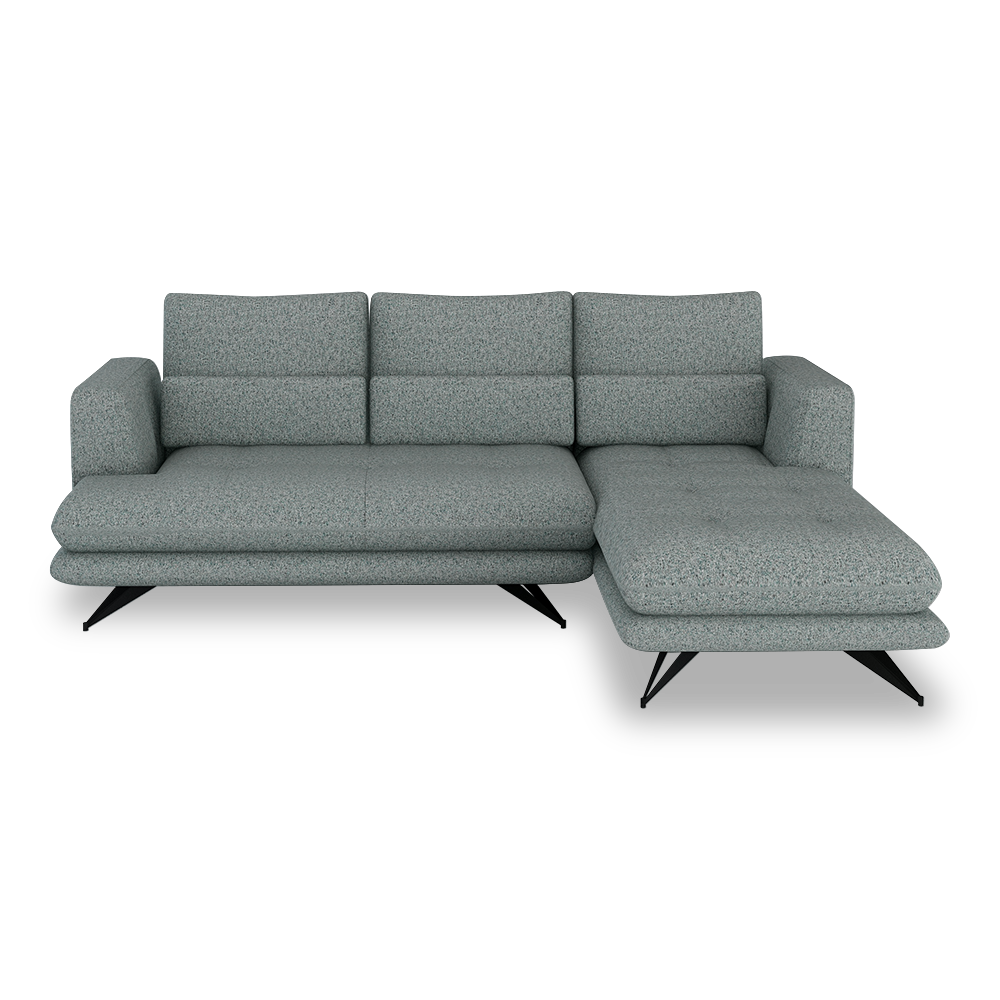 VILLA - Modular Push-Back Fabric / Leather Sofa (L-Shaped)