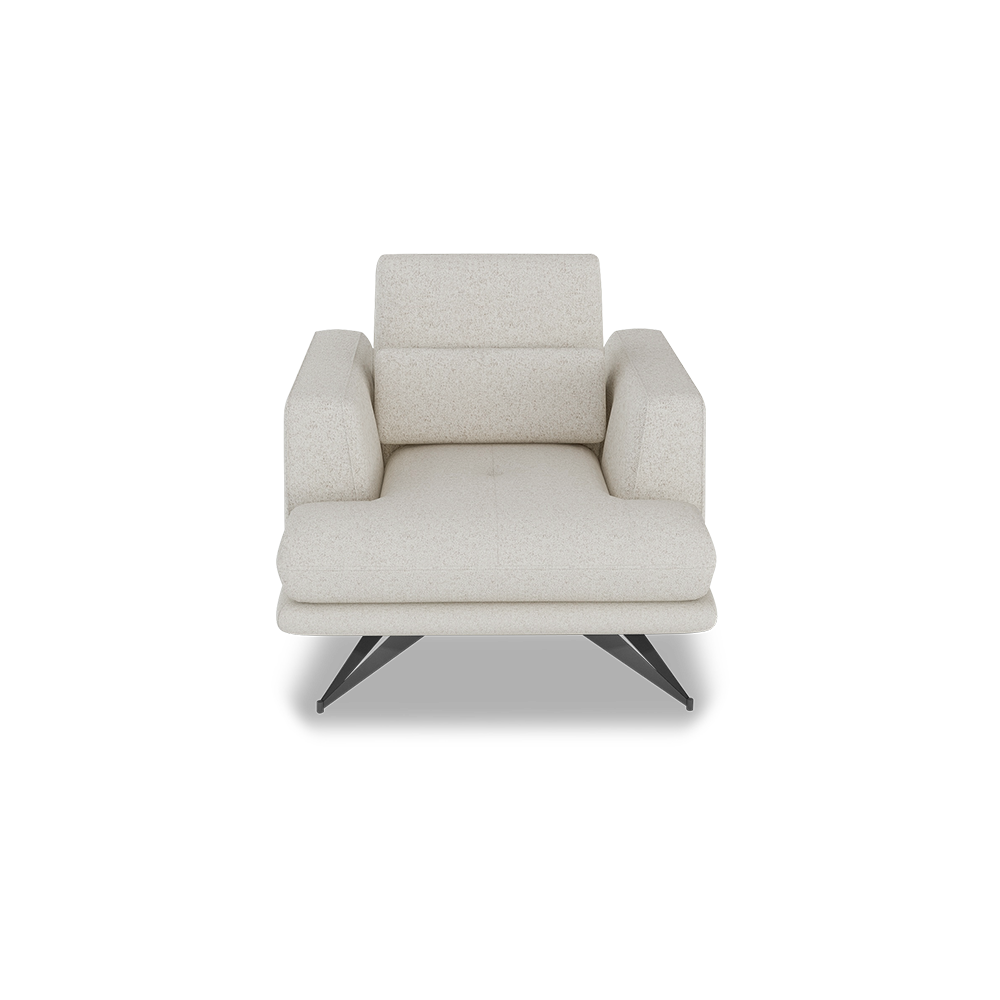 VILLA - Modular Push-Back Fabric / Leather Sofa (1-Seater)