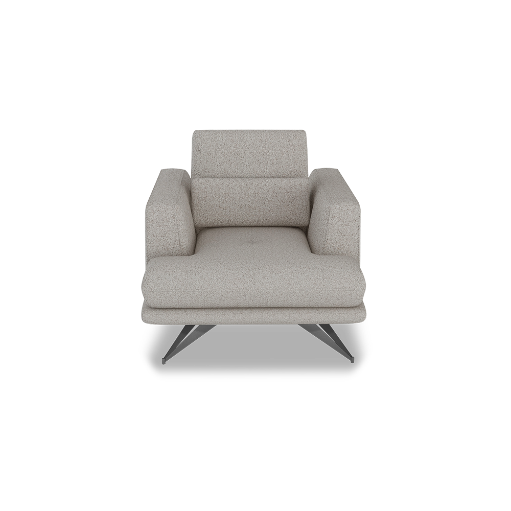 VILLA - Modular Push-Back Fabric / Leather Sofa (1-Seater)