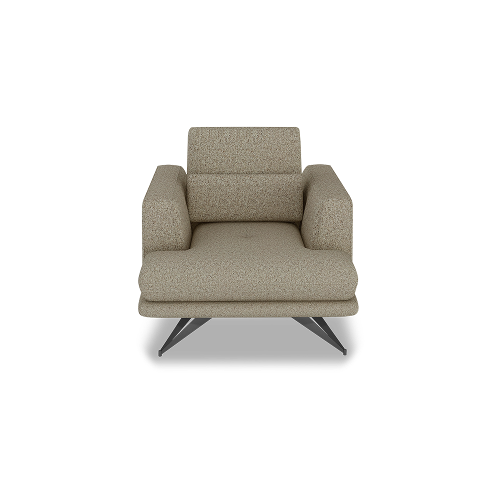 VILLA - Modular Push-Back Fabric / Leather Sofa (1-Seater)