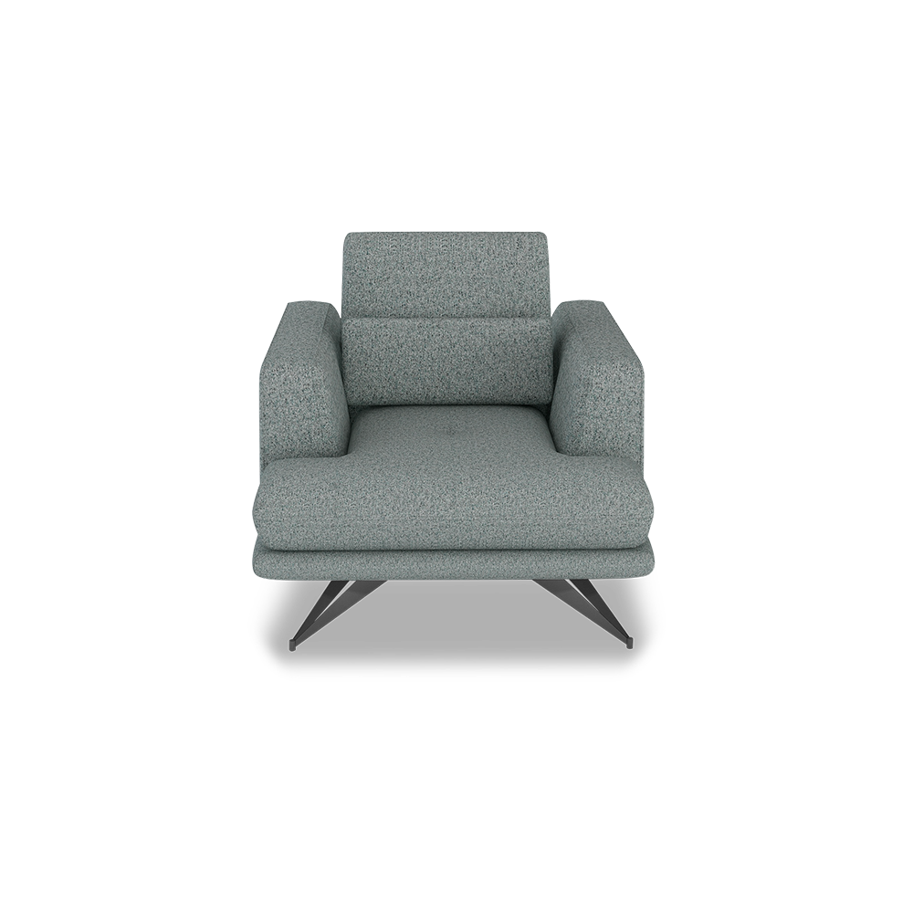 VILLA - Modular Push-Back Fabric / Leather Sofa (1-Seater)