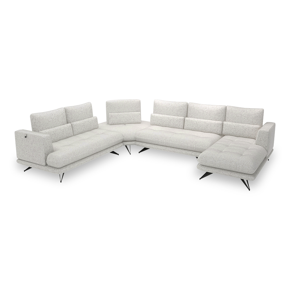 VILLA - Modular Push-Back Fabric / Leather Sofa (Corner)