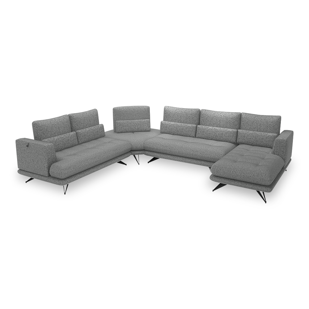VILLA - Modular Push-Back Fabric / Leather Sofa (Corner)