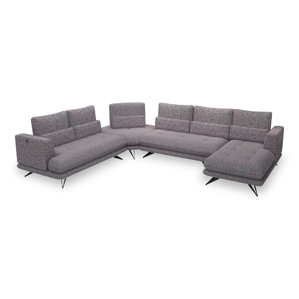 VILLA - Modular Push-Back Fabric / Leather Sofa (Corner)