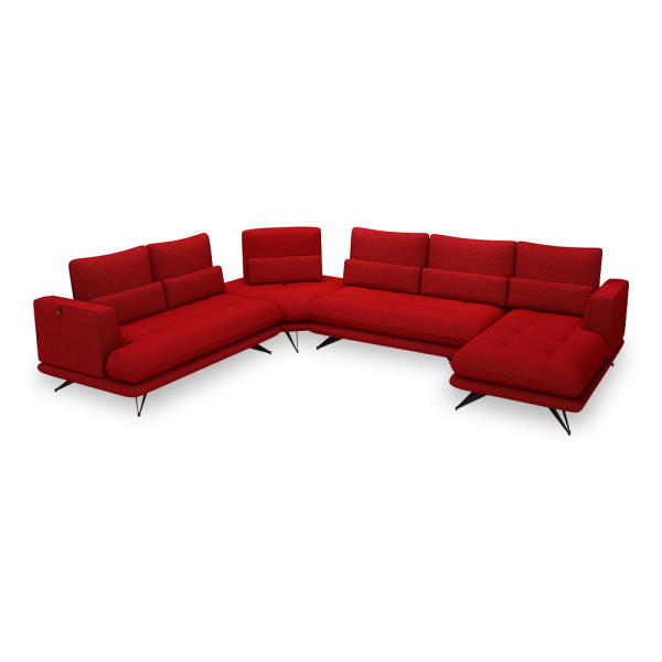 VILLA - Modular Push-Back Fabric / Leather Sofa (Corner)