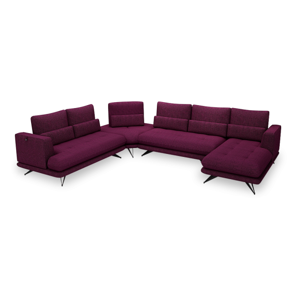 VILLA - Modular Push-Back Fabric / Leather Sofa (Corner)