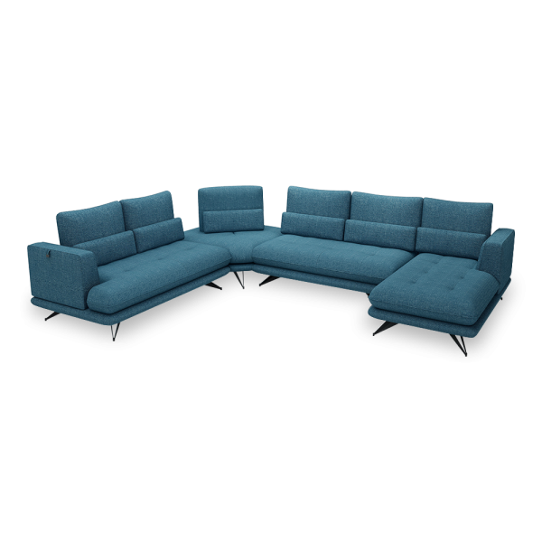 VILLA - Modular Push-Back Fabric / Leather Sofa (Corner)