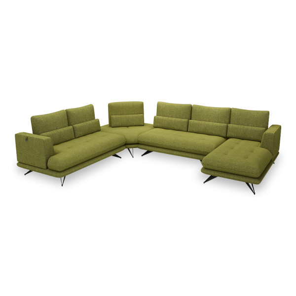 VILLA - Modular Push-Back Fabric / Leather Sofa (Corner)