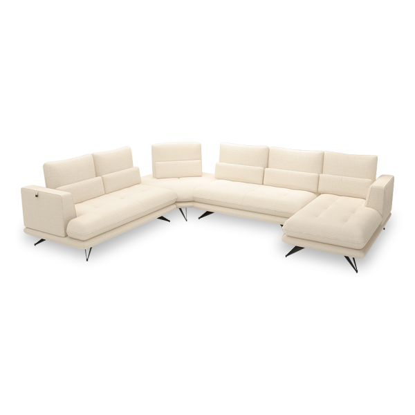 VILLA - Modular Push-Back Fabric / Leather Sofa (Corner)