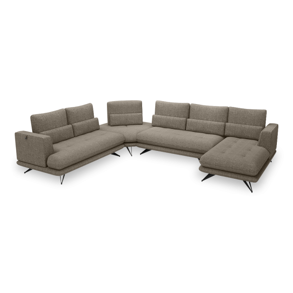 VILLA - Modular Push-Back Fabric / Leather Sofa (Corner)