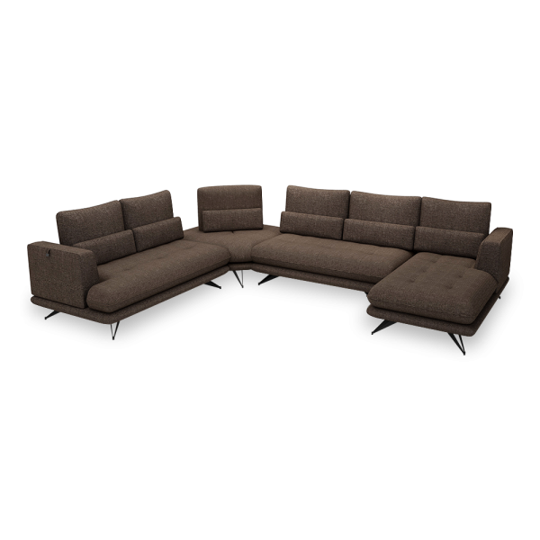 VILLA - Modular Push-Back Fabric / Leather Sofa (Corner)
