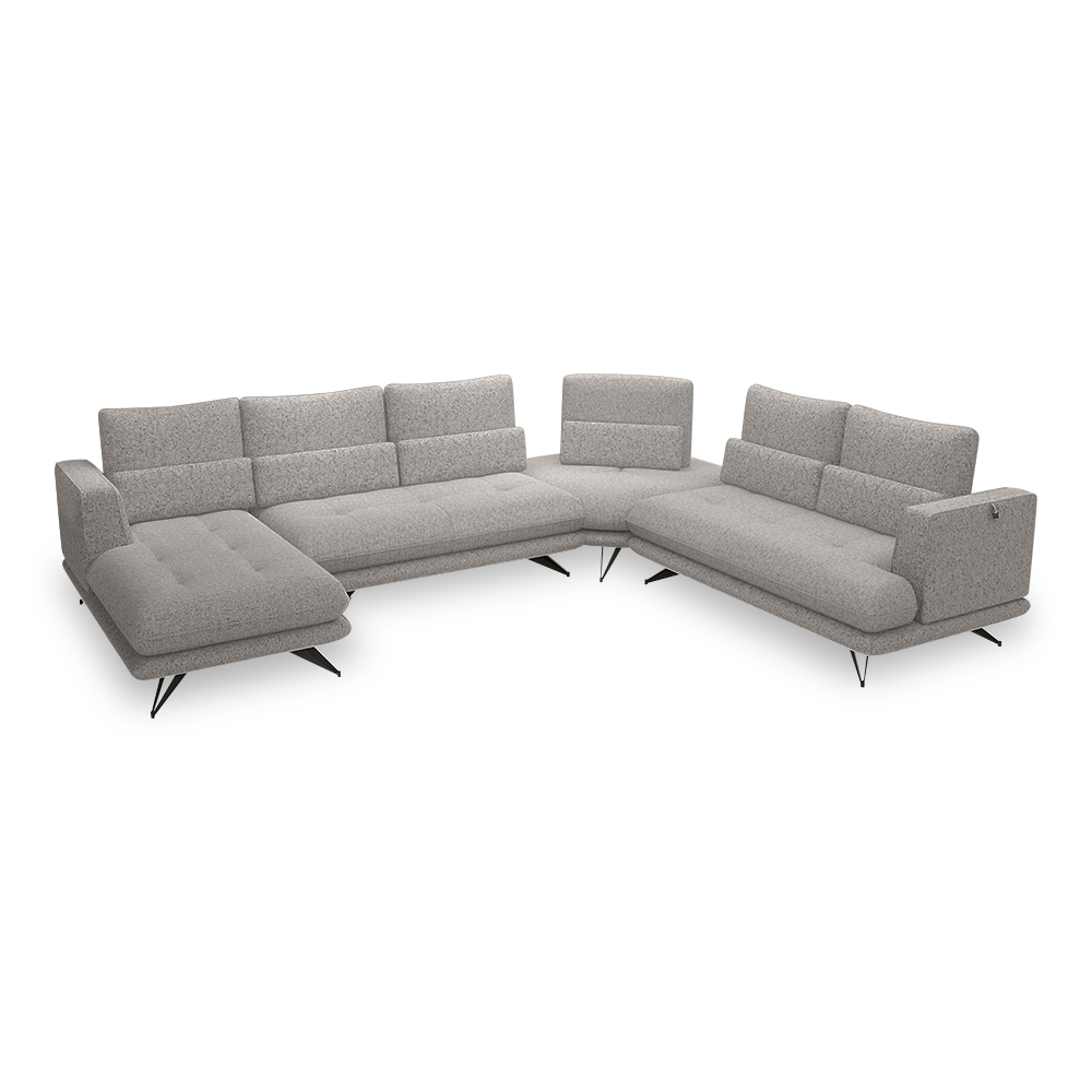 VILLA - Modular Push-Back Fabric / Leather Sofa (Corner)