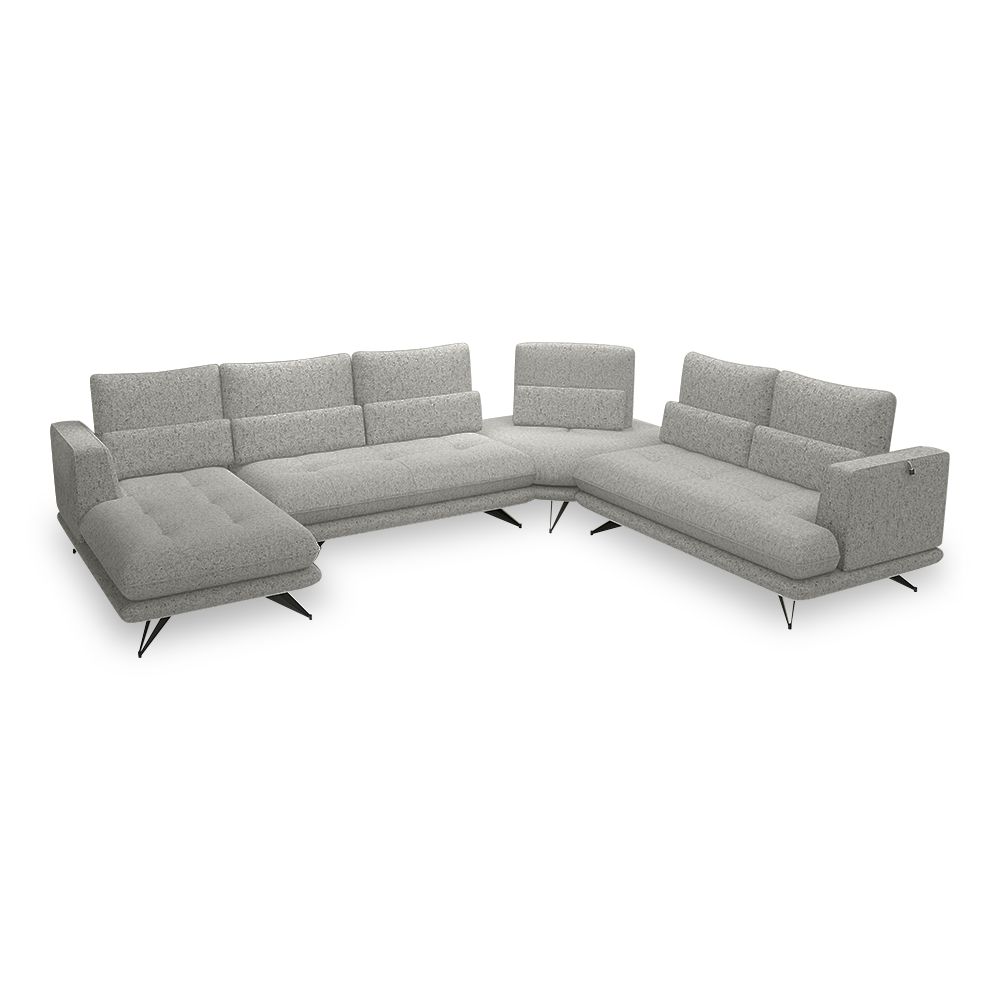 VILLA - Modular Push-Back Fabric / Leather Sofa (Corner)