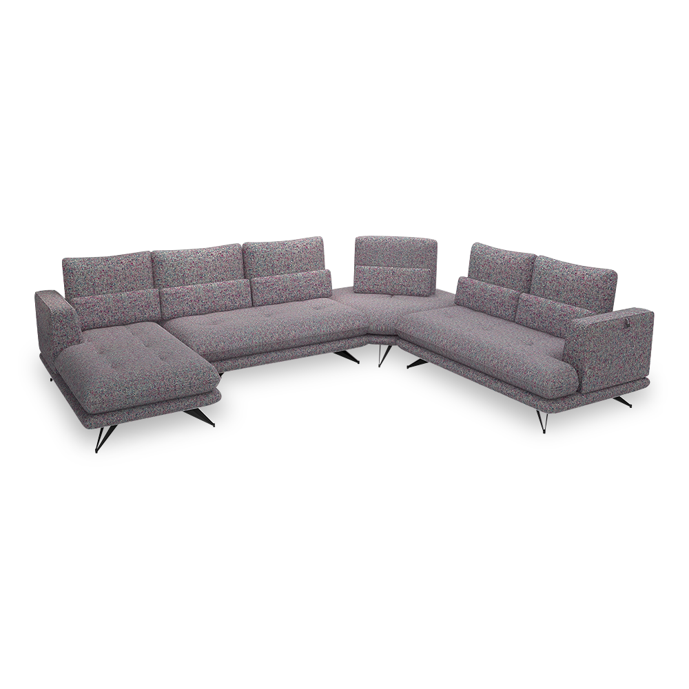 VILLA - Modular Push-Back Fabric / Leather Sofa (Corner)