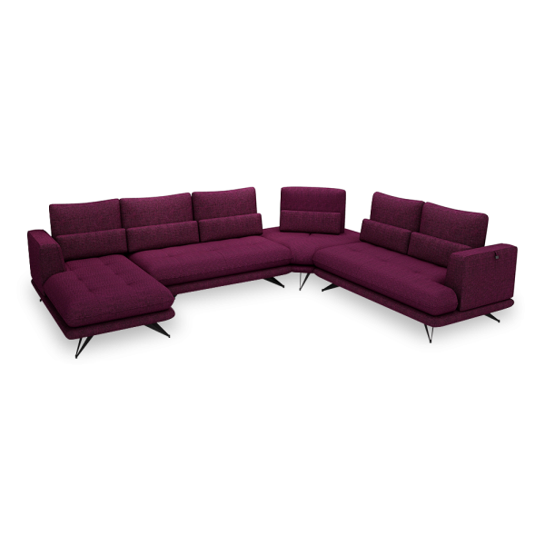 VILLA - Modular Push-Back Fabric / Leather Sofa (Corner)