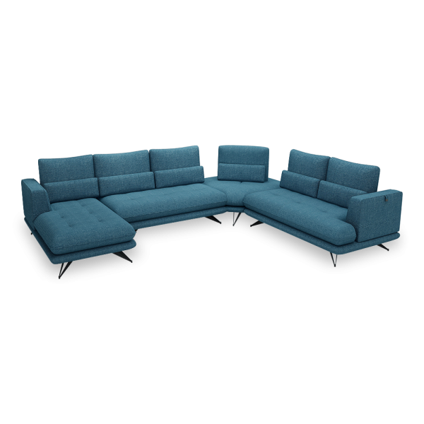 VILLA - Modular Push-Back Fabric / Leather Sofa (Corner)