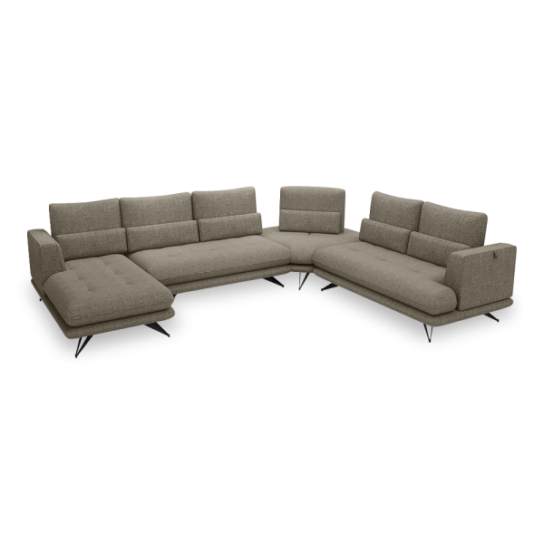 VILLA - Modular Push-Back Fabric / Leather Sofa (Corner)