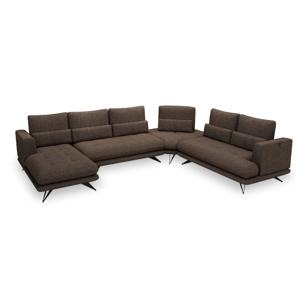 VILLA - Modular Push-Back Fabric / Leather Sofa (Corner)