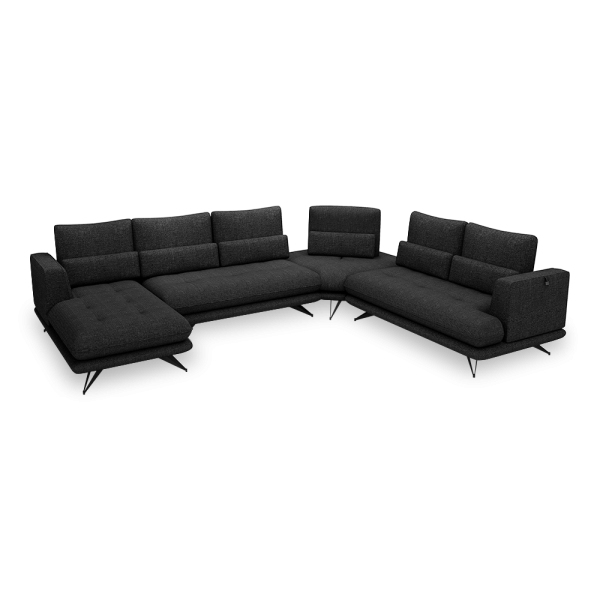 VILLA - Modular Push-Back Fabric / Leather Sofa (Corner)