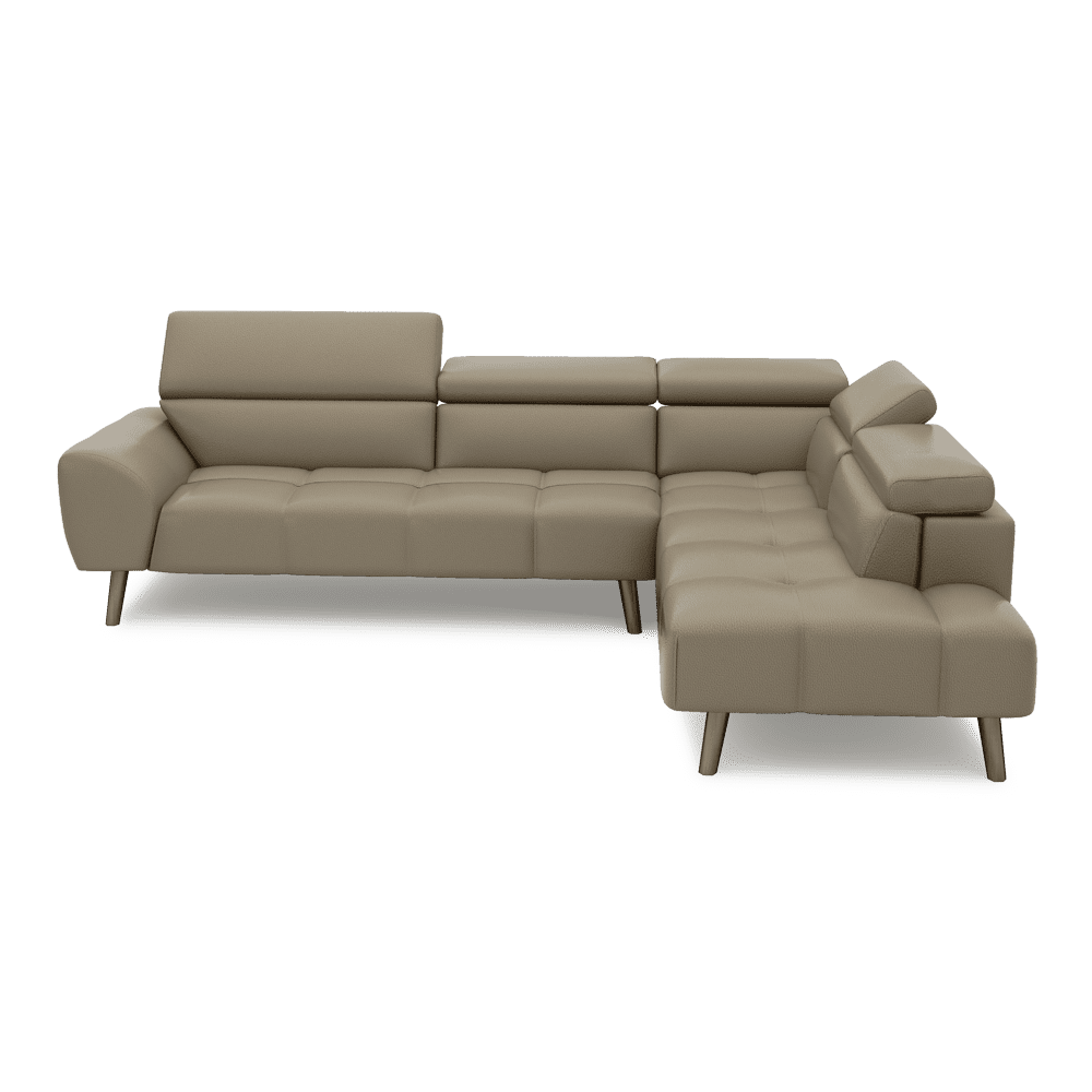 VANERY - Adjustable Headrest Fabric / Leather L-Shaped Corner Sofa (Left & Right)