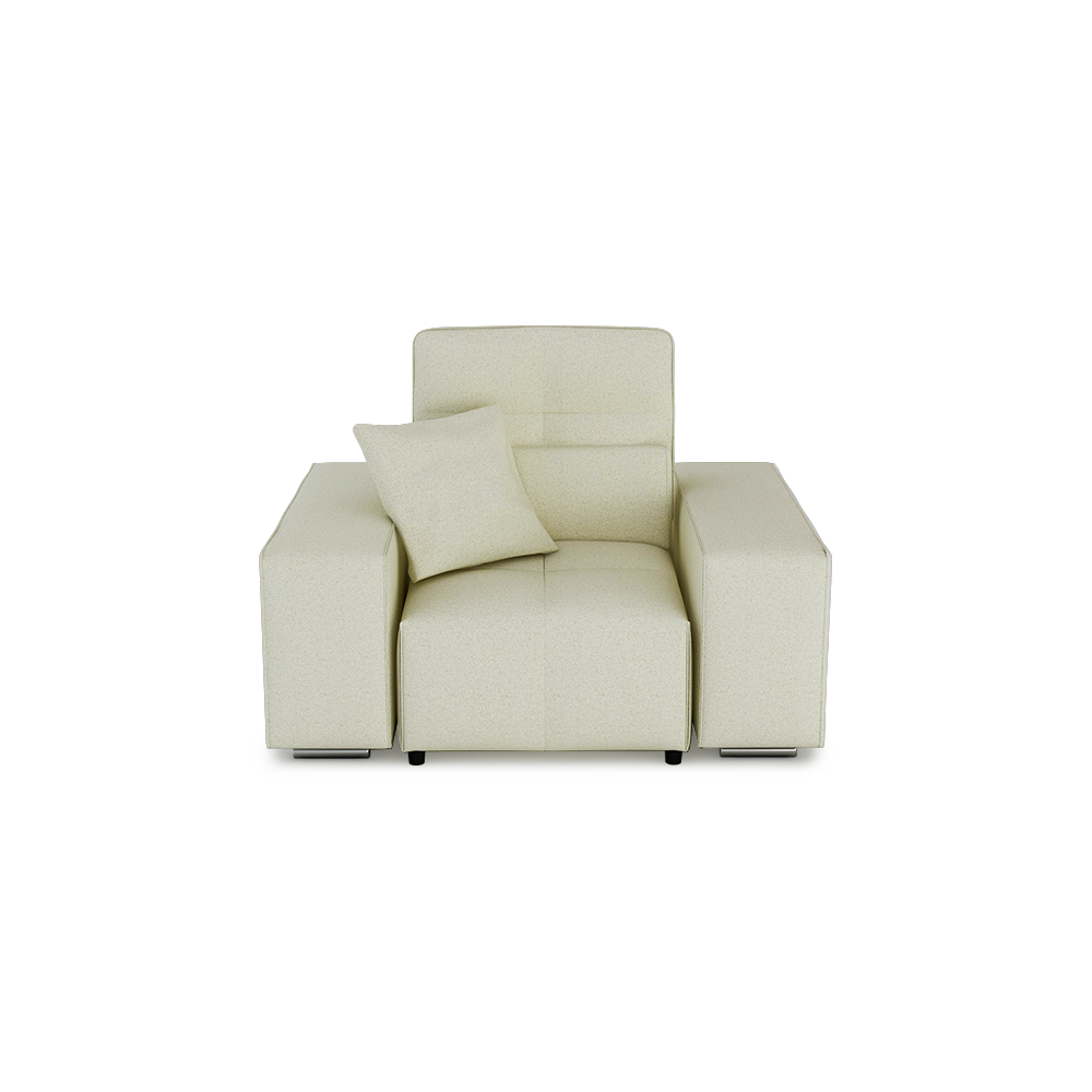 JERON – Modular Push Back Fabric Sofa with Storage Arm (1-seater)