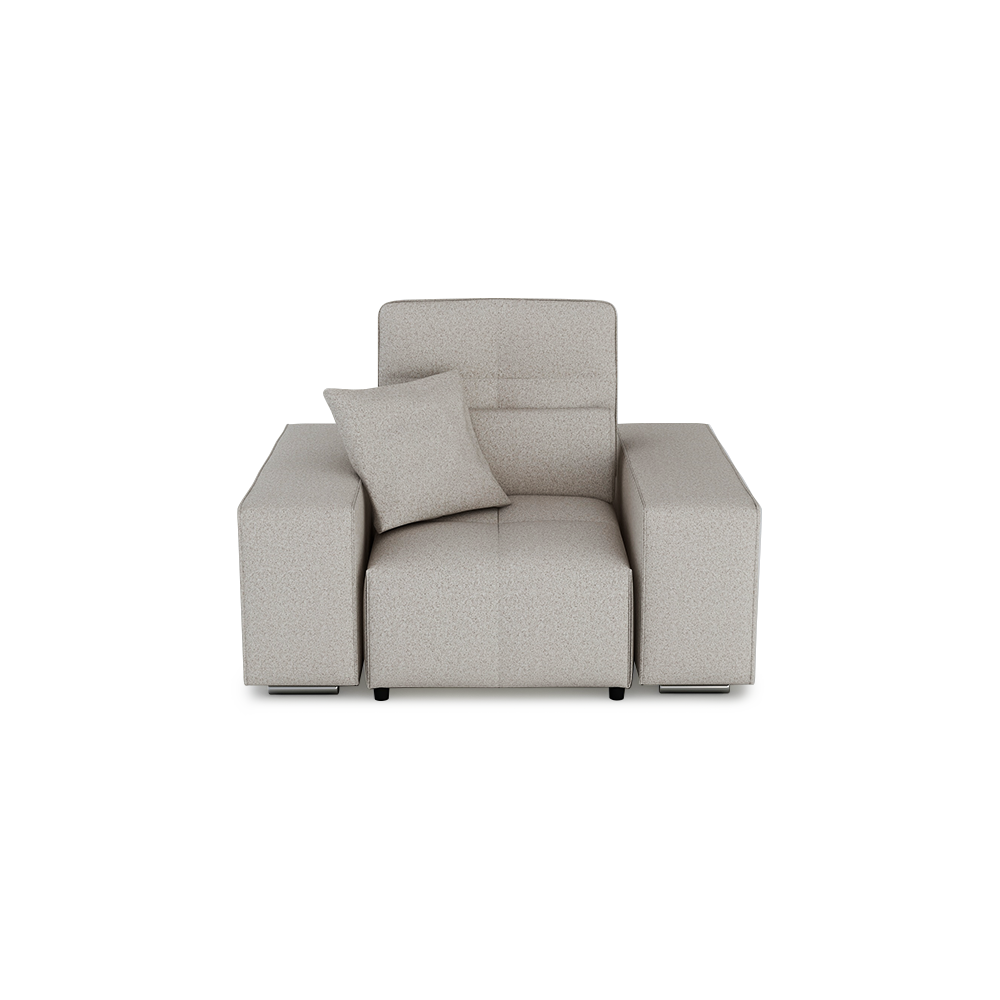 JERON – Modular Push Back Fabric Sofa with Storage Arm (1-seater)